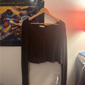 La Hearts Chocolate Knit cardigan